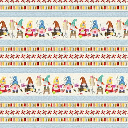Sewing Gnomes Stripe - multi